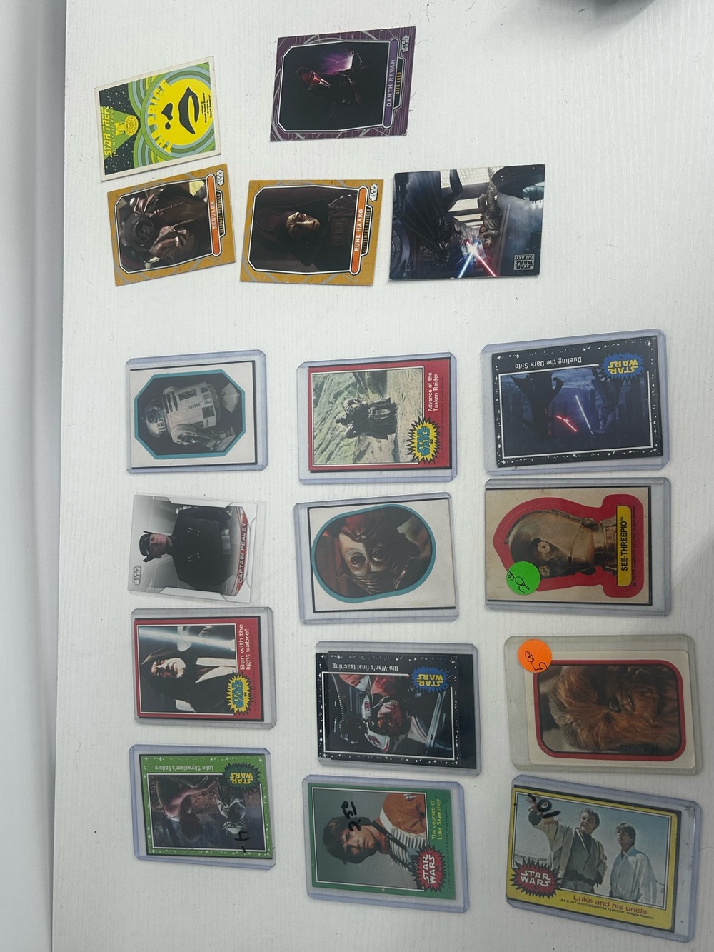 Used lot of 17 various 1977 Star Wars luke & more 🔥 cards